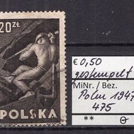 Polen 1947 Freimarken: Berufe MiNr. 475 gestempelt