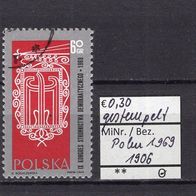 Polen 1969 9. Kongress der Demokratischen Partei Polens (SD) MiNr. 1906 gestempelt