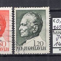 Jugoslawien 1972 Freimarken. Präsident Tito MiNr. 1474 - 1475 gestempelt