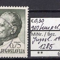 Jugoslawien 1968 Freimarken: Präsident Tito MiNr. 1285 gestempelt