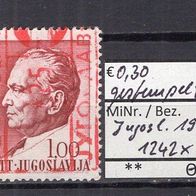 Jugoslawien 1967 Freimarken: Präsident Tito MiNr. 1242 x gestempelt