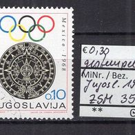 Jugoslawien 1968 Zwangszuschlagsmarke Olympische Sommerspiele MiNr. 35 gestempelt