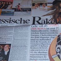 Dasha Zhukova german Article Clippings Full Pages 2009 Bericht