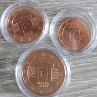 1 2 und 5 Euro Cent Malta 2008 bankfrisch gem Bild (Kapseln mit Aufpreis)