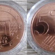 5 Euro Cent Malta 2018 ss-vz gem Bild (Kapsel mit Aufpreis)