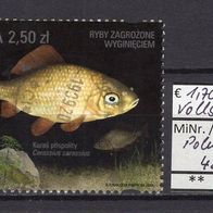 Polen 2016 Gefährdete Fischarten MiNr. 4862 Vollstempel