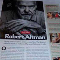 Robert Altman Article Full Page Clippings Bericht Pressebericht