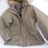 Damen Jacke Lands End M 38/40 beige braun melange mit Kapuze