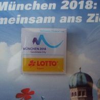 Pin: "München 2018", Olympiabewerbung/ Lotto, neu, OVP