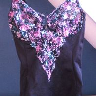 Damen Body Unterwäsche Schwarz-Türkis-Weinrot Gr.80C Glamorise
