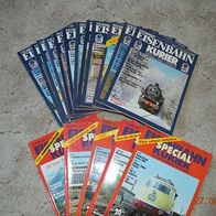 17 x Eisenbahnkurier von 1991 - Das Magazin für Eisenbahn- und Modellbahnfreunde