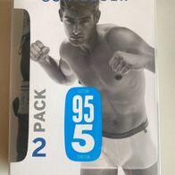 Schiesser - 2er-Pack Shorts 95/5 - schwarz Gr. 6 / L NEU & OVP !