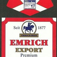 Bieretikett "Export Premium" Privatbrauerei Emrich † 1998 Kusel Rheinland-Pfalz