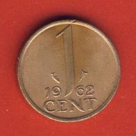 Niederlande 1 Cent 1962 Top