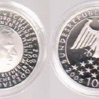 2005 BRD 10 Euro Friedrich Schiller Polierte Platte