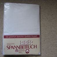 Biber Spannbettuch weiß 90x190 bis 100x200 cm Baumwolle OVP