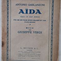 Aida / Oper von Giuseppe Verdi / Uraltes Heft (Opernführer) aus 1945 ? Megarar