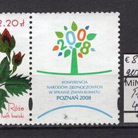 Polen 2005 Stickereikunst: Rosen MiNr. 4197 + Zierfeld gestempelt