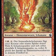 4x "Sonnenfackelschamane", Common aus "Morgenluft", ungespielt - Dt./ Engl