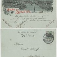 Remschütz-Litho AK-1907 Gesamtansicht grünes Litho , Erh.1