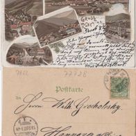 Renchthal-Litho AK 1897mit Petersthal, Oppenau, Oberkirch, Griesbach, Freyersbach-Erh2