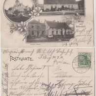 Röhrsdorf-Schlesien Stempel Fraustadt AK 1910 Gasthof Greulich Schule Schloss, Erh.1