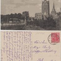 Rostock-Kröpeliner-Tor-AK 1919 Blick von den Anlagen Straßenbahn Erh.1