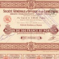 Alte frz. Aktie von 1927 Generale ´d Optique