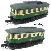 T2, KGH, Triebwagen, hellbeige-smaragdgrün, analog, Arnold / Kato / MMB, Ep2, Spur N