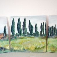 Malerei Kunst ACRYL Original BILD Gemälde Unikat Triptychon ca. 115 x 40