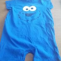 Blauer Einteiler mit Aufdruck- Strampler - Gr. 74 - H&M