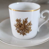 Mokkatasse + Untertasse Alt Tirschenreuth 1838 Blumendekor * *