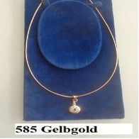 Schmuckset 585 Gelbgold brilliantgeschliffene Weißtopase