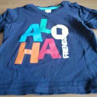 Dunkelblaues Shirt mit Aufdruck - Gr. 80 - Frendz