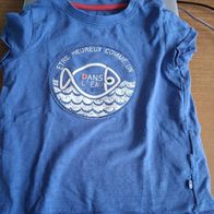 Blaues Shirt mit Aufdruck - Gr. 80 - Obaibi