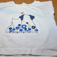 Weißes Shirt mit Aufdruck . Gr. 86 - Obaibi