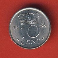 Niederlande 10 Cent 1958