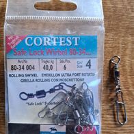 Neu 30 Cormoran Cortest Safe Lock Wirbel Farbe: rüniert Gr:4 Karabiner Verbinder