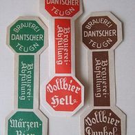3 sehr alte Bügeletiketten- Brauerei Dantscher, Teugn