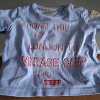 Hellblaues Shirt mit Aufdruck - Gr. 62 - Steiff