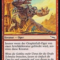 4x "Graphitfuß-Oger" Common aus "Mirrodin", Erhaltung siehe Text