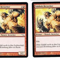 2x "Vulshok-Berserker" Common aus "Mirrodin", Erhaltung siehe Text