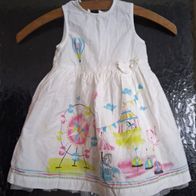 Weißes Kleid - Sommerkleid mit Aufdruck - Blue Seven - Gr. 80