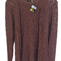 Blusen-Shirt aus Spitze braun Gr. 46 VON Pompöös BY HARALD Glöckler