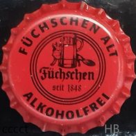 Füchschen Alt Alkoholfrei Bier Kronkorken neu 2025 Altbier mit Fuchs in unbenutzt