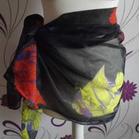 Damen Pareo schwarz gemustert Strand Urlaub Ferien Tuch Schwimmbad Meer