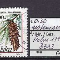 Polen 1990 Freimarken für Postkarten: Nadelbaumzapfen MiNr. 3313 gestempelt -2