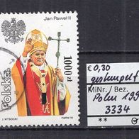 Polen 1991 4. Besuch von Papst Johannes Paul II. in Polen MiNr. 3334 gestempelt