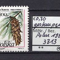 Polen 1991 Freimarken für Postkarten: Nadelbaumzapfen MiNr. 3313 gestempelt