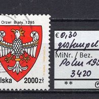 Polen 1992 Freimarken: Geschichte des polnischen Staatswappens MiNr. 3420 gestempelt1
